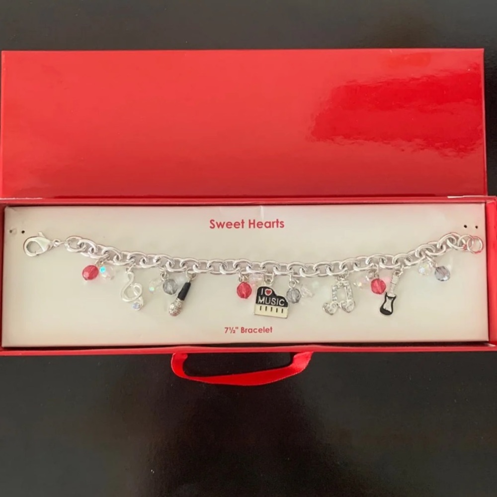 Sweet Hearts Music Charm Bracelet